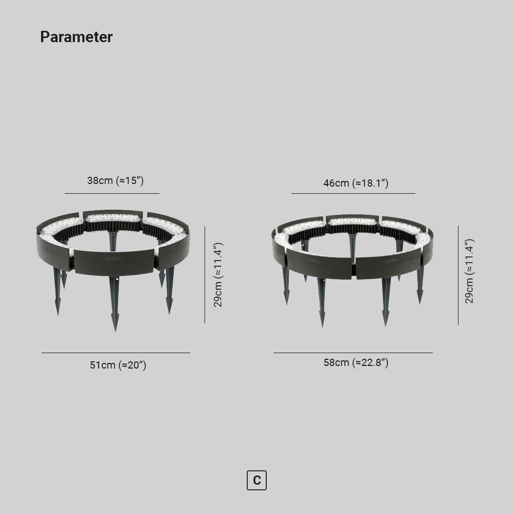 Ray Modern Irregular Metal/Glass Outdoor Ground Light for Trees Black - Neutralighting