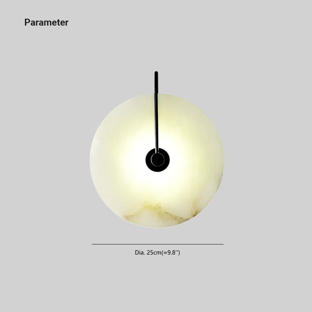 Arisha Round Bedside Wall Light, Artificial Marble, Gold & Black - Neutralighting