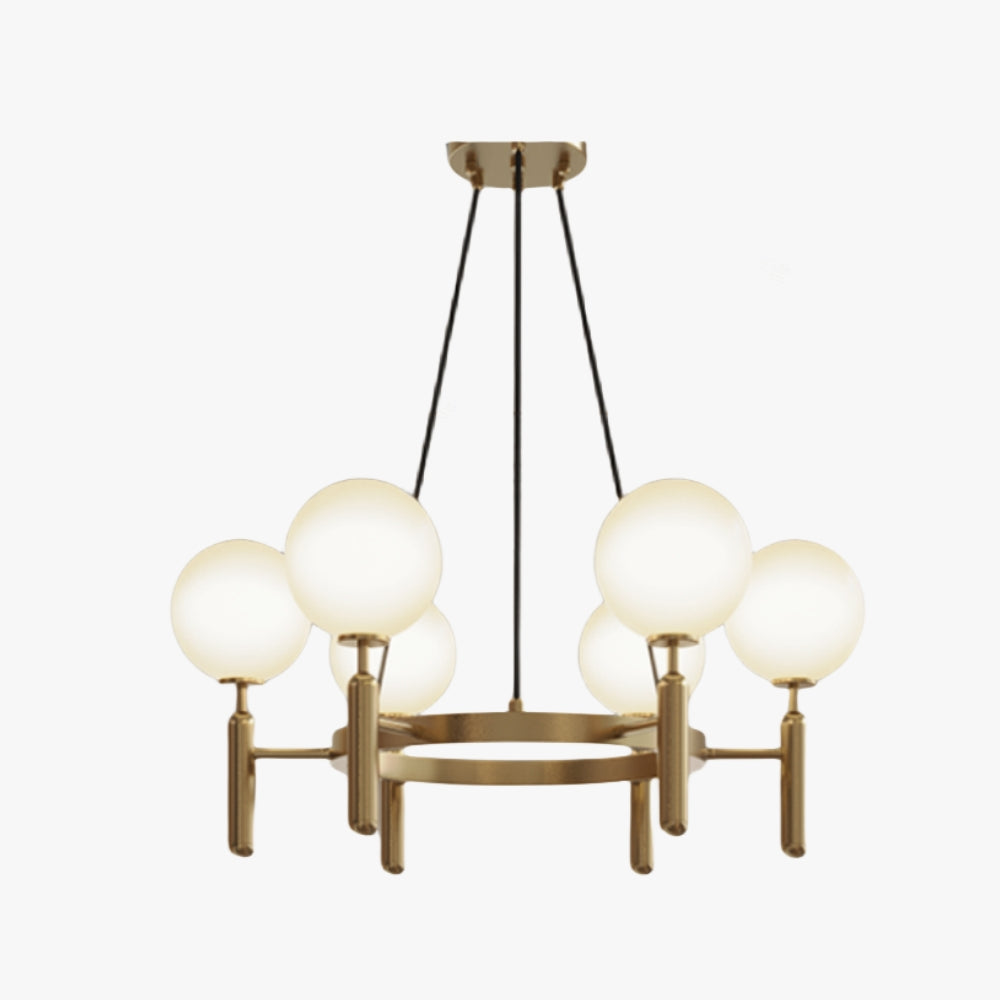 Kristy Design Ball Glass/Metal Pendant Light Gold White - Neutralighting