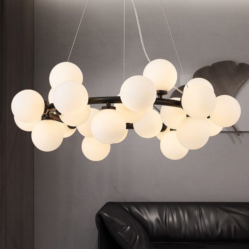 Valentina Bass Glass Bubble Golden Chandelier - Neutralighting