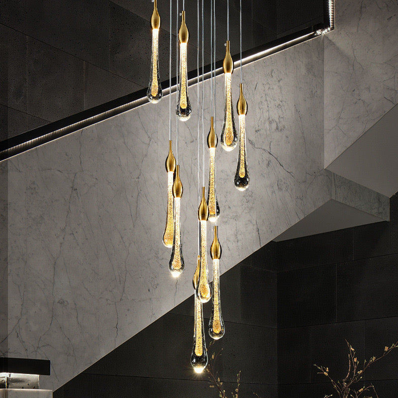 Valentina Modern Teardrop Crystal Chandelier, Gold - Neutralighting