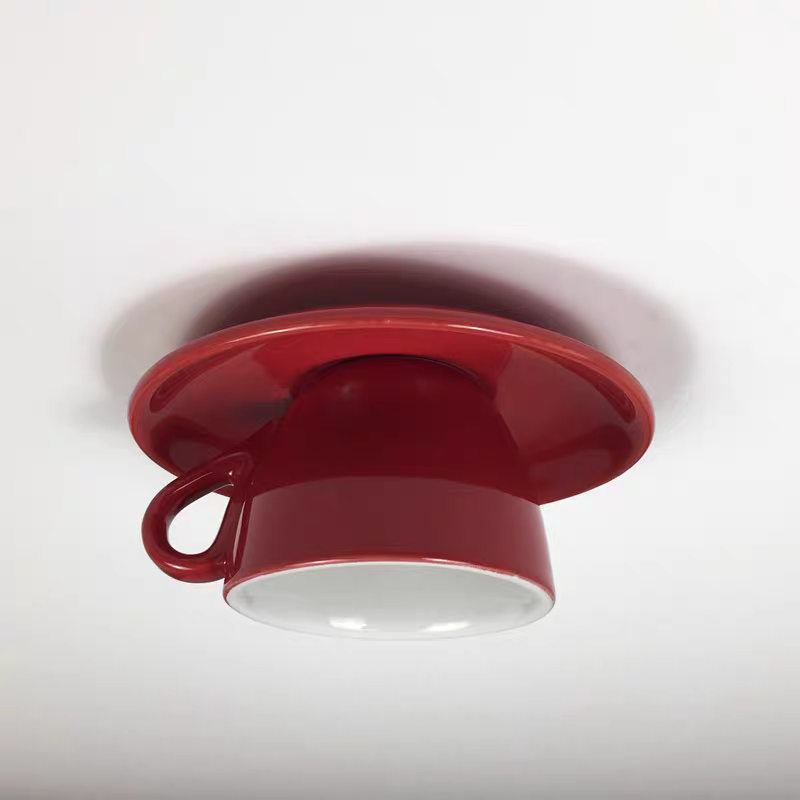 Aria Modern Coffee Cups Ceramic Flush Ceiling Lighting - Neutralighting