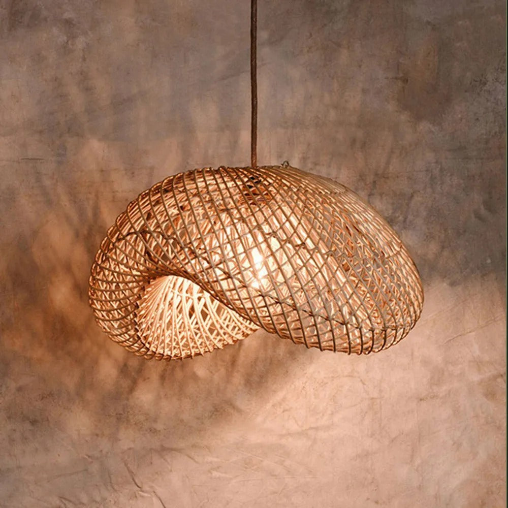 Juno Rustic Rattan Pendant Light Living Room - Neutralighting