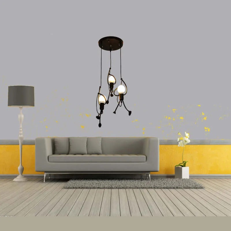 Miro Retro Modern Iron Man Pendant Light, Black - Neutralighting