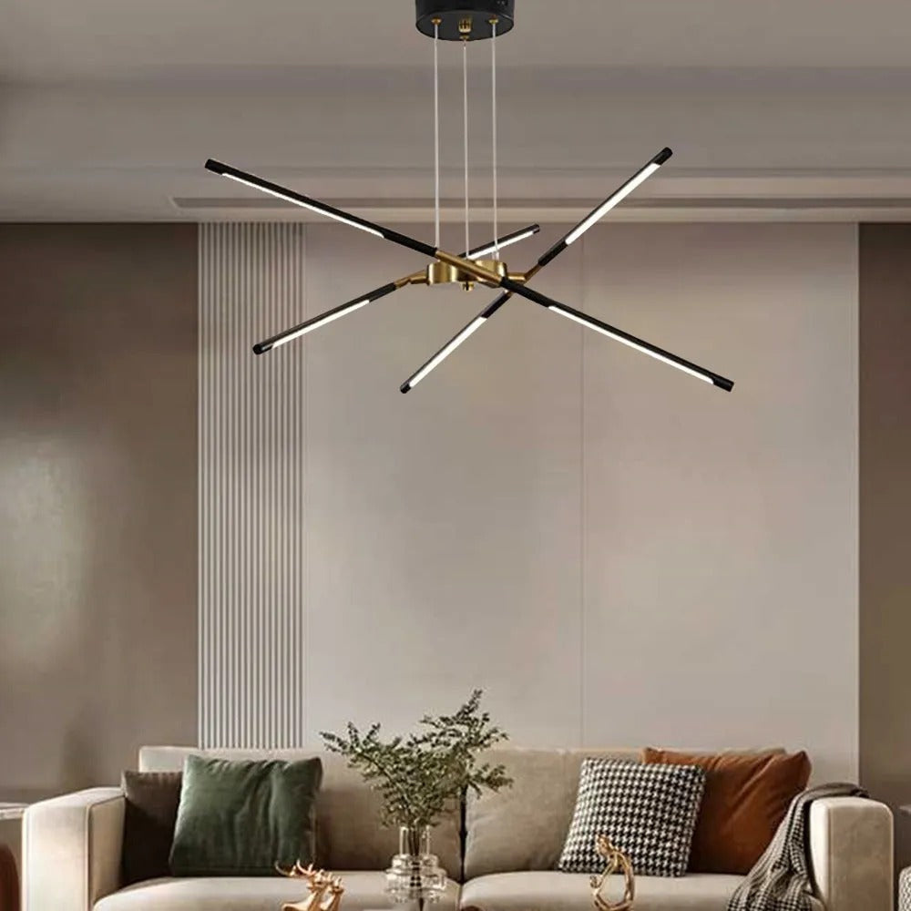 Arisha Pendant Light, Black/Gold, 6/8/10/12 Heads - Neutralighting