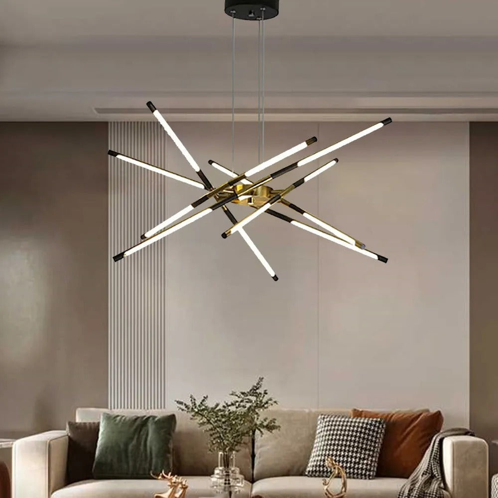 Arisha Pendant Light, Black/Gold, 6/8/10/12 Heads - Neutralighting