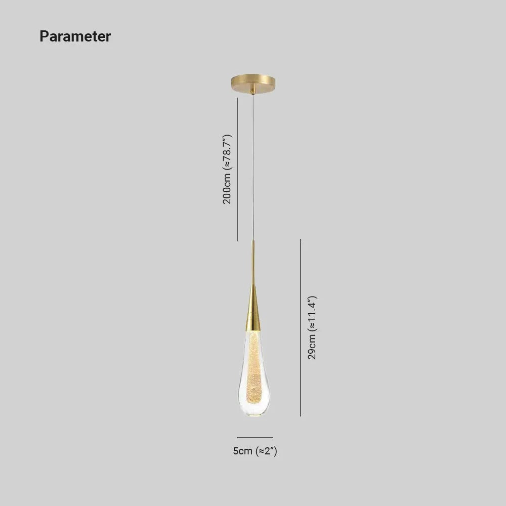 Teardrop Gold Pendant Light