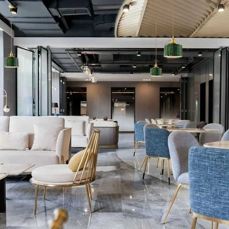 Valentina Retro LED Pendant Light Metal Green Glass Dining Room - Neutralighting