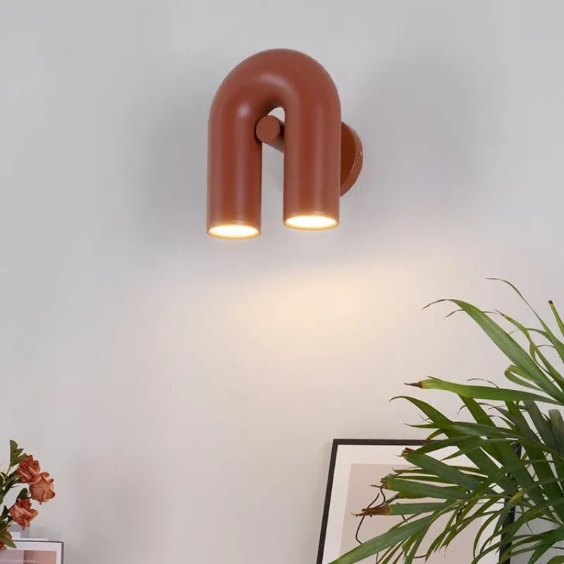 Arisha Wall Lamp U-shaped Design LED Metal, Black/Blue/Gray/Red, Bedroom - Neutralighting