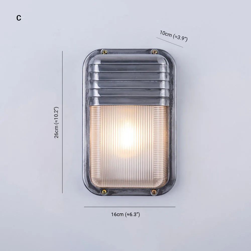 Wyre Wall Lamp Geometric Modern Metal Glass Outdoor - Neutralighting