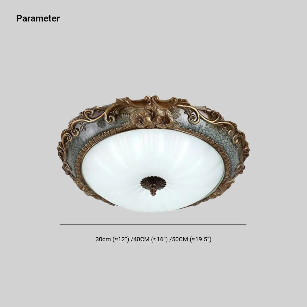 Tiffany Flush Mount Ceiling Light, Brass/Resin - Neutralighting