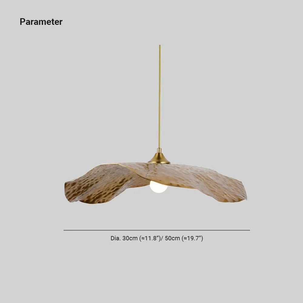 Arisha Natural Lotus Leaf Metal Pendant Light - Neutralighting