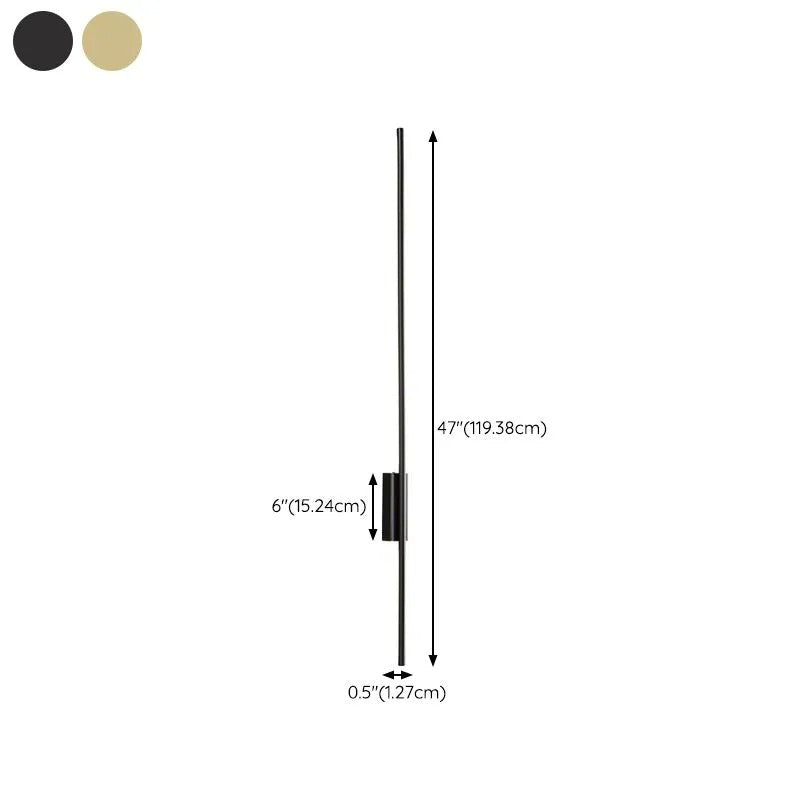 Arisha Modern Linear Metal&Acrylic Bedroom Wall Lamp, Black/Brass - Neutralighting