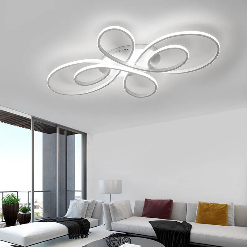 Brisa Modern LED Multi Rings Flush Mount Ceiling Light, Brown/White - Neutralighting