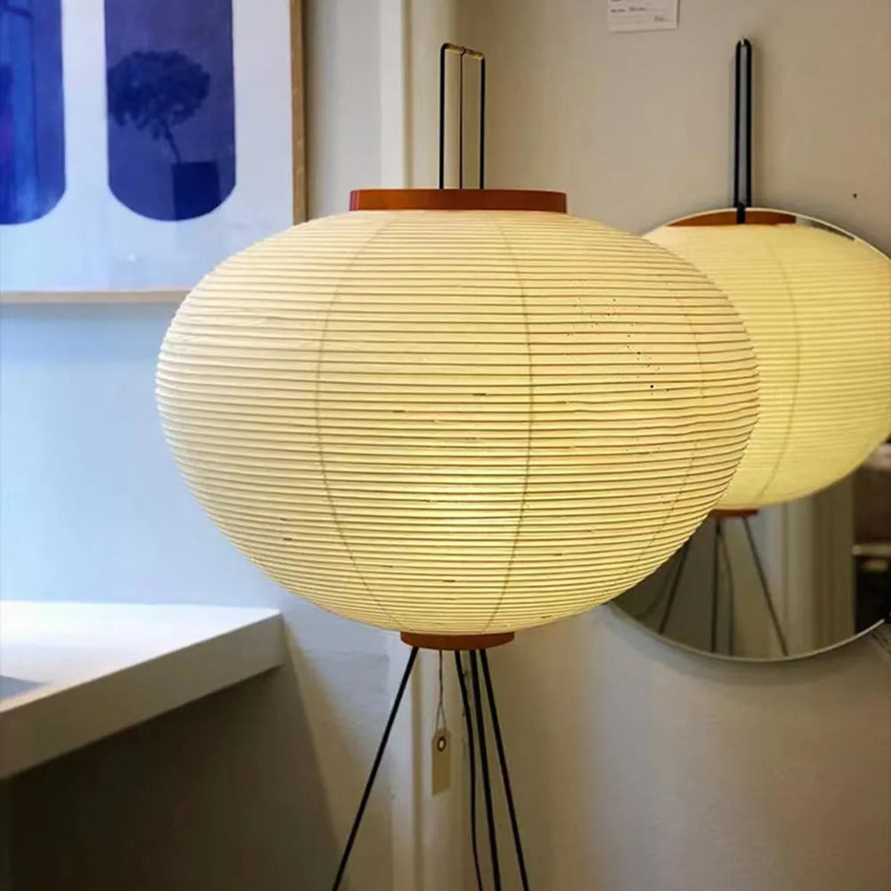 Renée Minimalist Tripod Lantern Paper Floor Lamp, White - Neutralighting