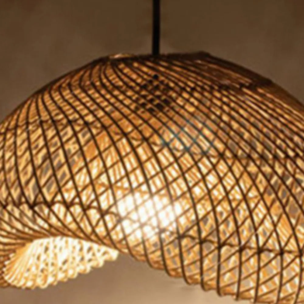Juno Rustic Rattan Pendant Light Living Room - Neutralighting