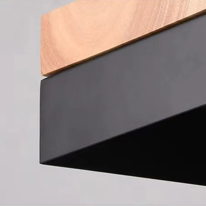 Aria Minimalist Black & White Wood Geometric Pendant Light - Neutralighting