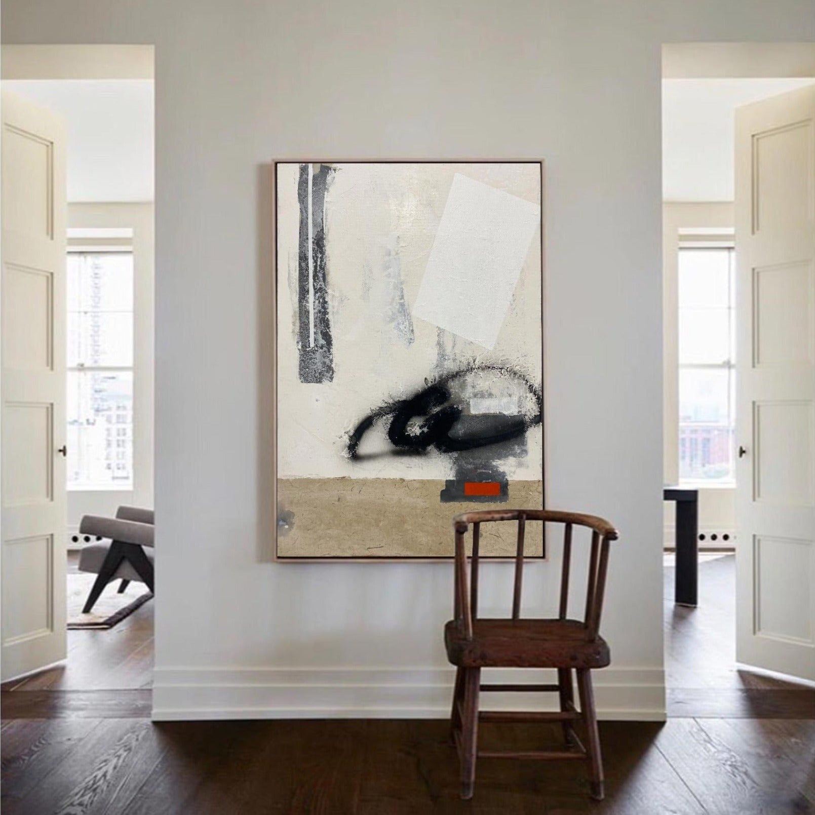 Brown Abstract Painting ABAV173 - Neutralighting