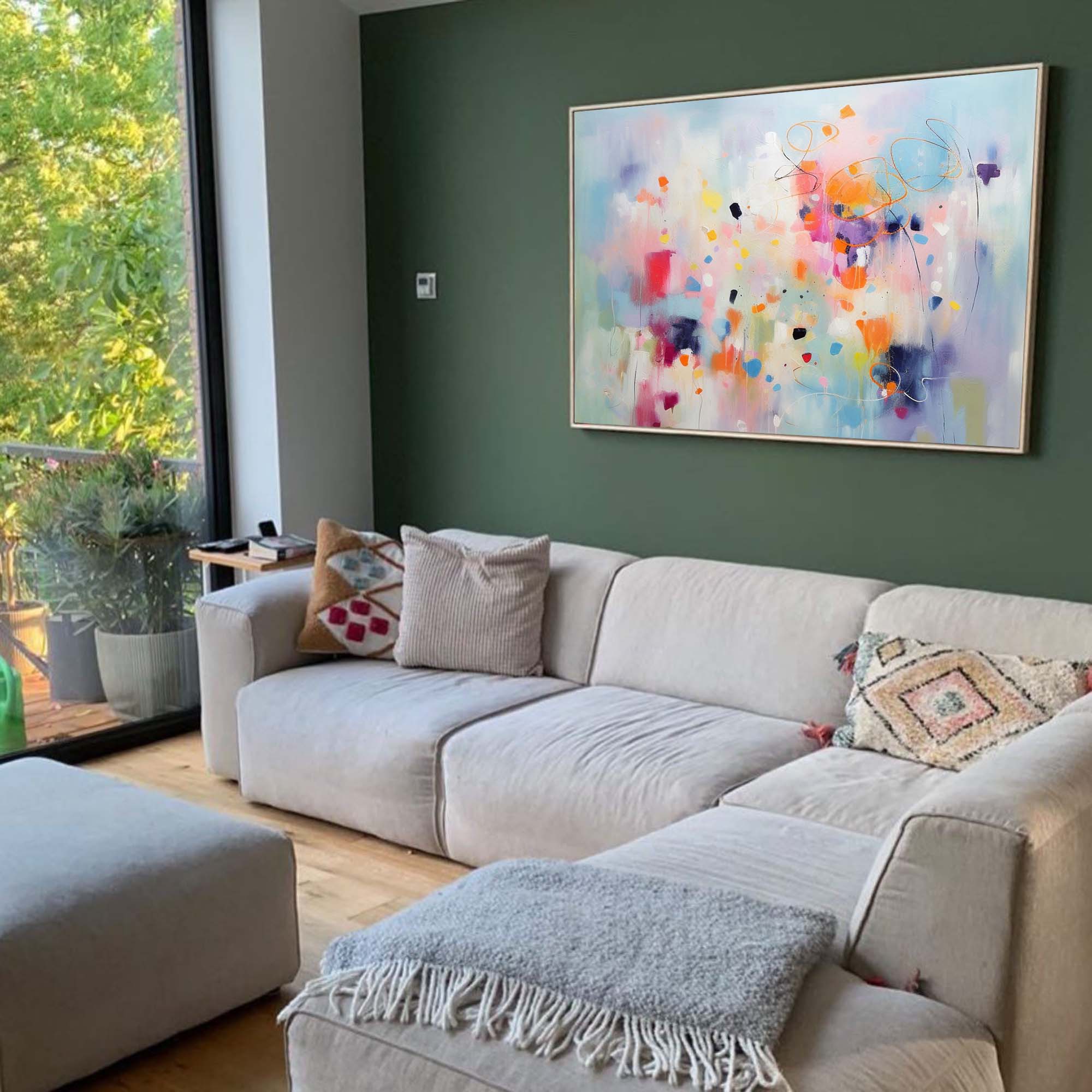 Pastel Abstract Colorful Canvas Wall Art