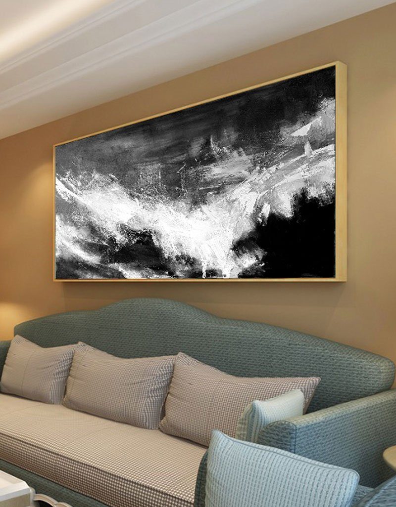 Large Black And White Abstract Painting ABAP02 - Neutralighting