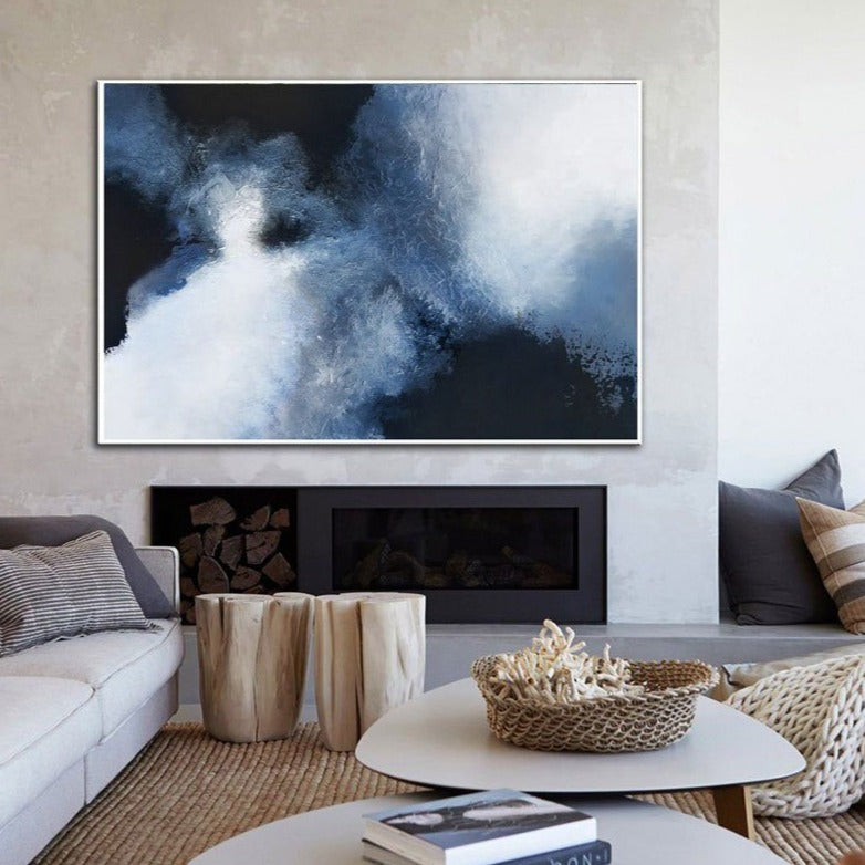 Large BLue Black Abstract Art ABAH11 - Neutralighting