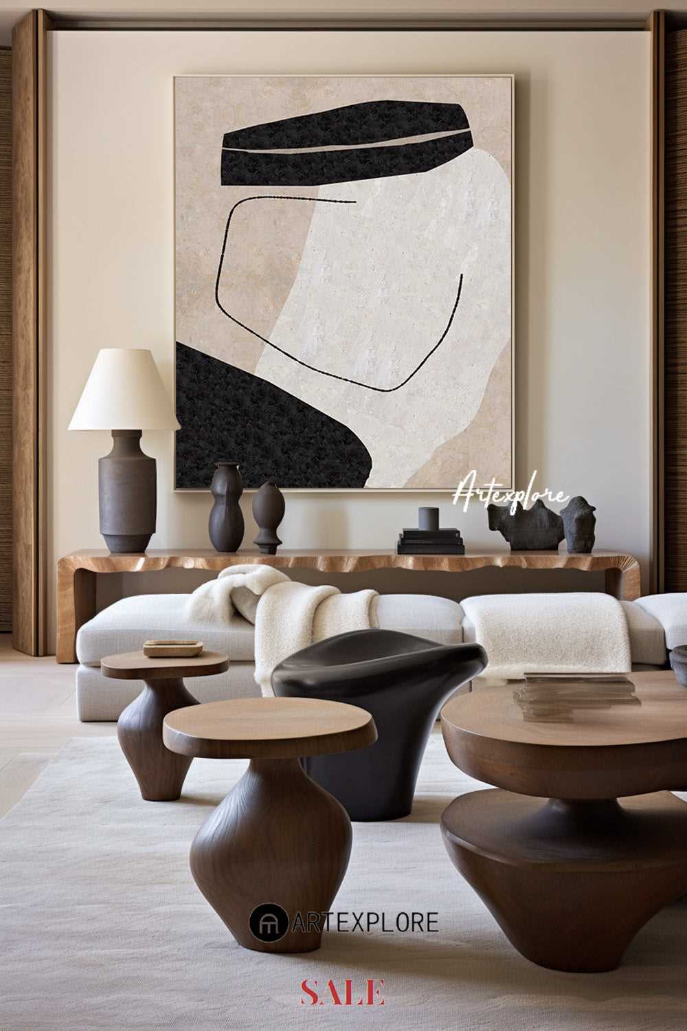 Abstract Geometric Minimalist Painting ABAV25 - Neutralighting