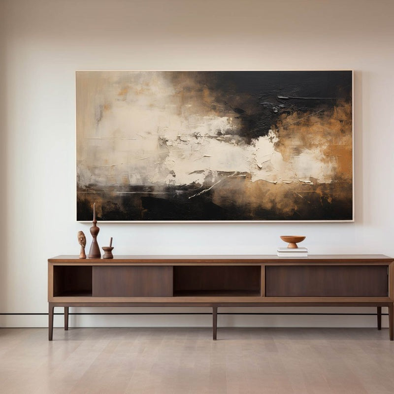 Black Beige Gold Abstract Painting