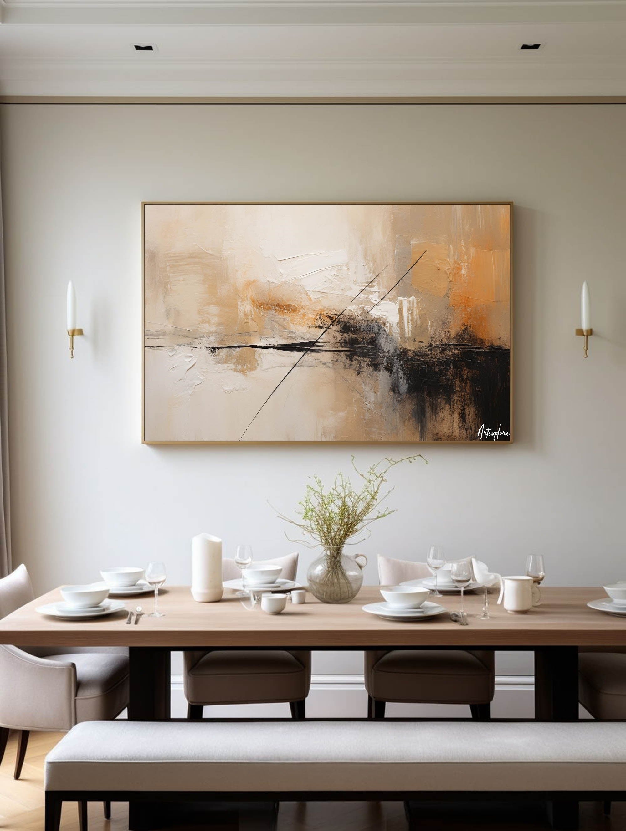 Wall Art Amber Horizon Convergence