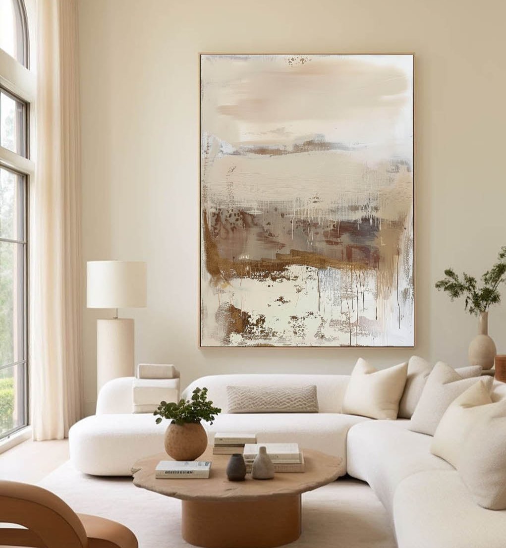 Misty Earth Horizon Abstract Painting