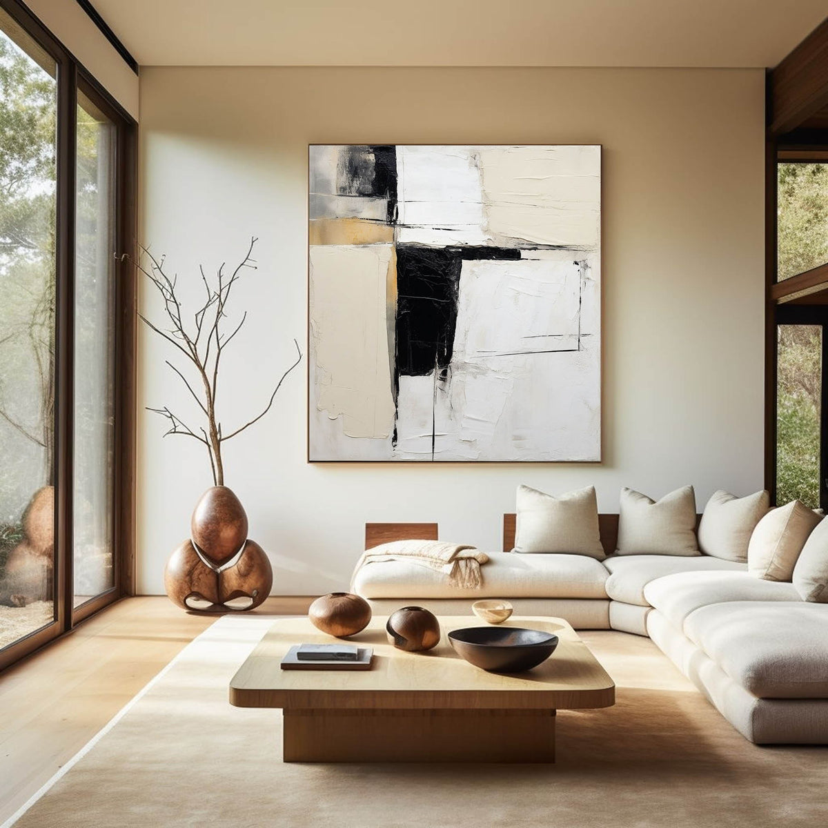 Wall Art Black Axis Geometry