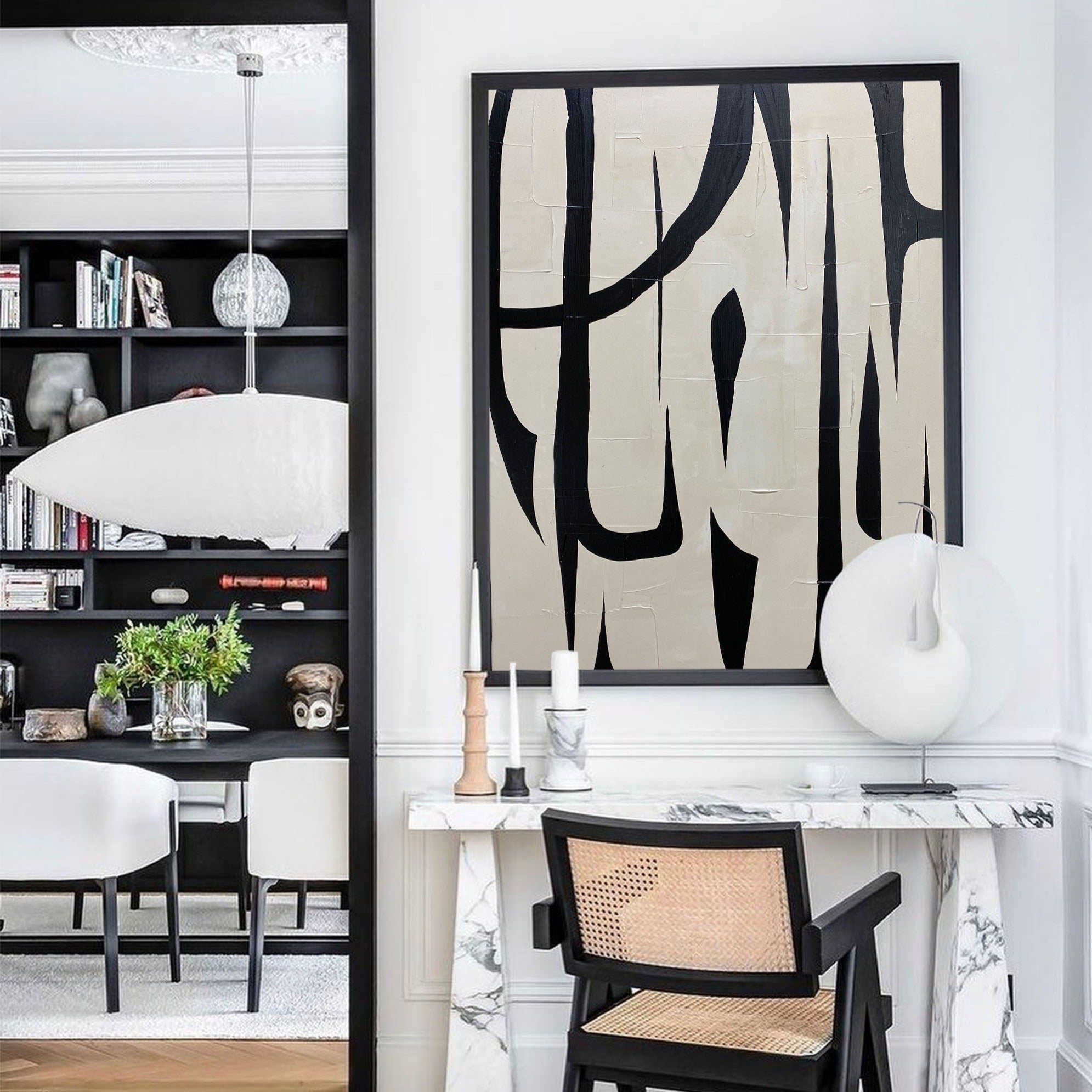 Black And White Abstract Painting