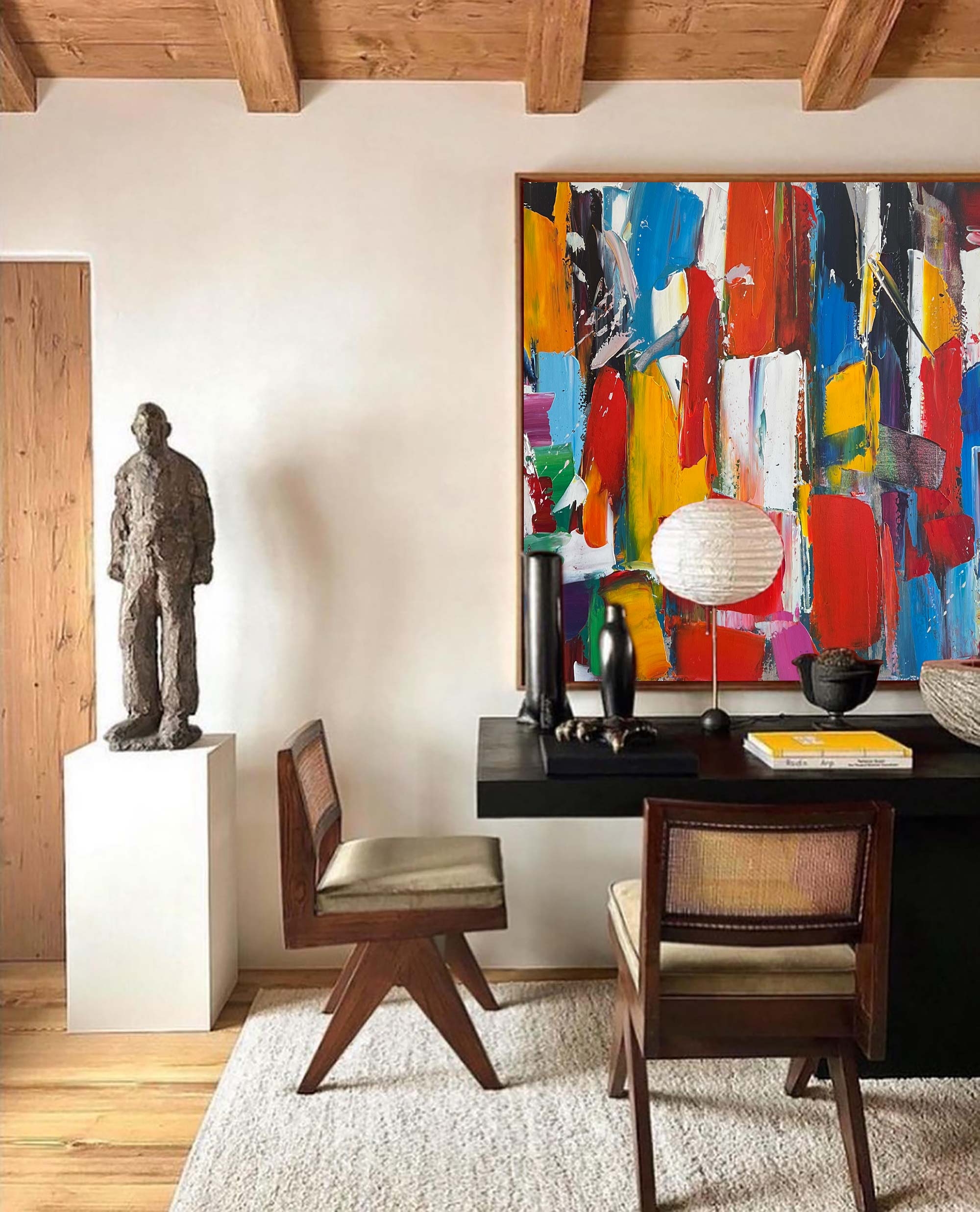 Colorful Square Abstract Painting ABAS61 - Neutralighting