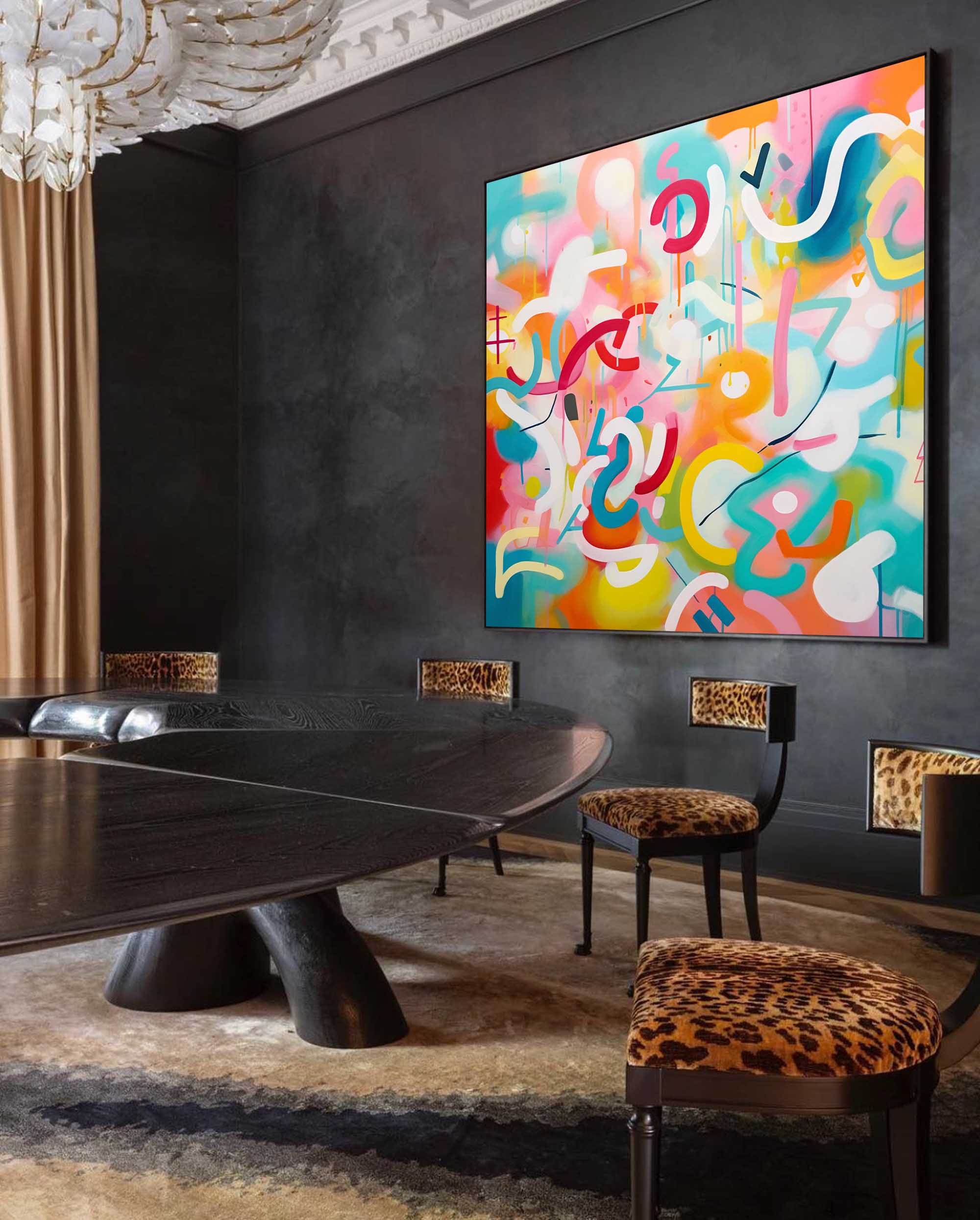 Wall Art Abstract Painterly Multicolor Artistic