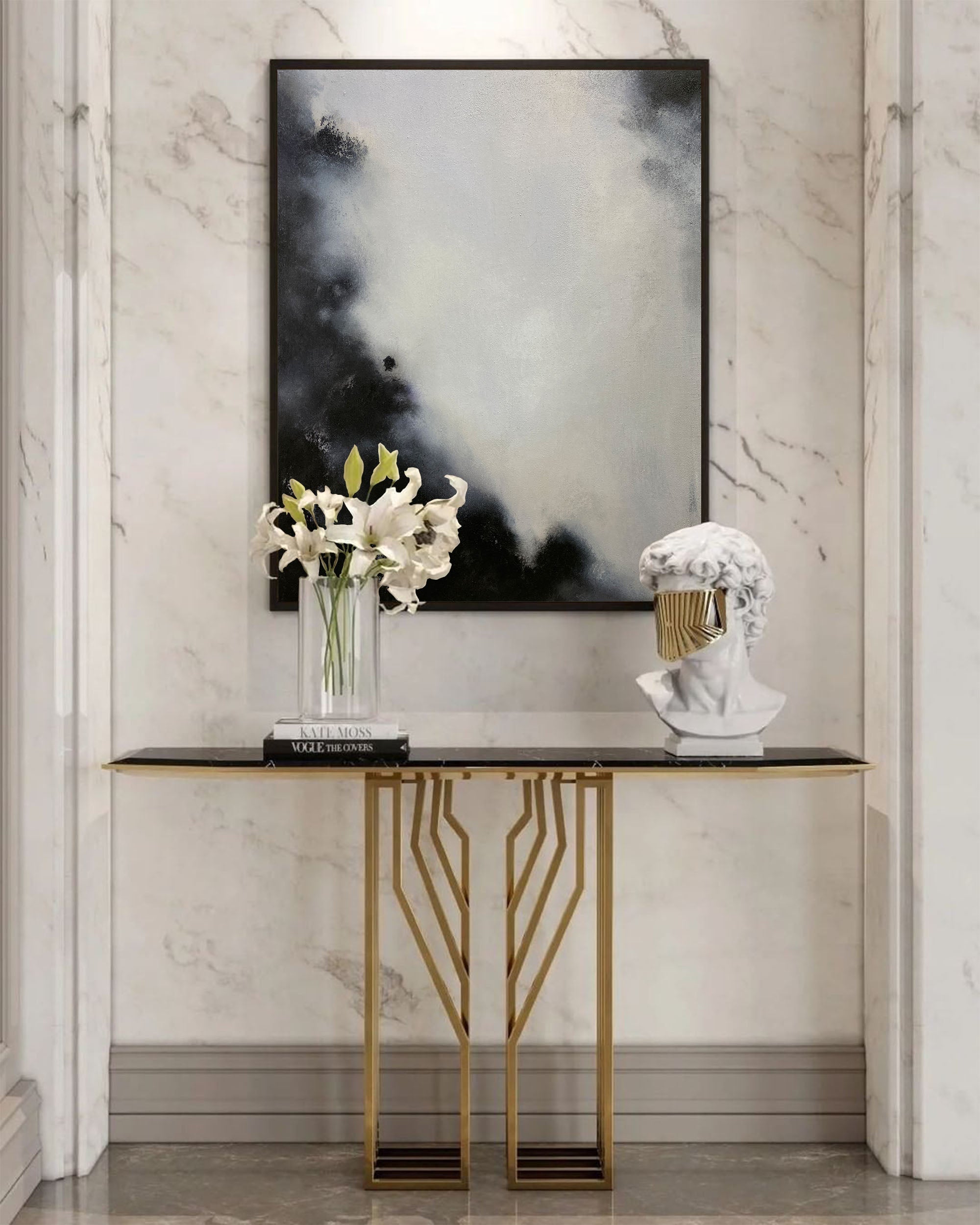 Black Abstract Painting ABAV271 - Neutralighting