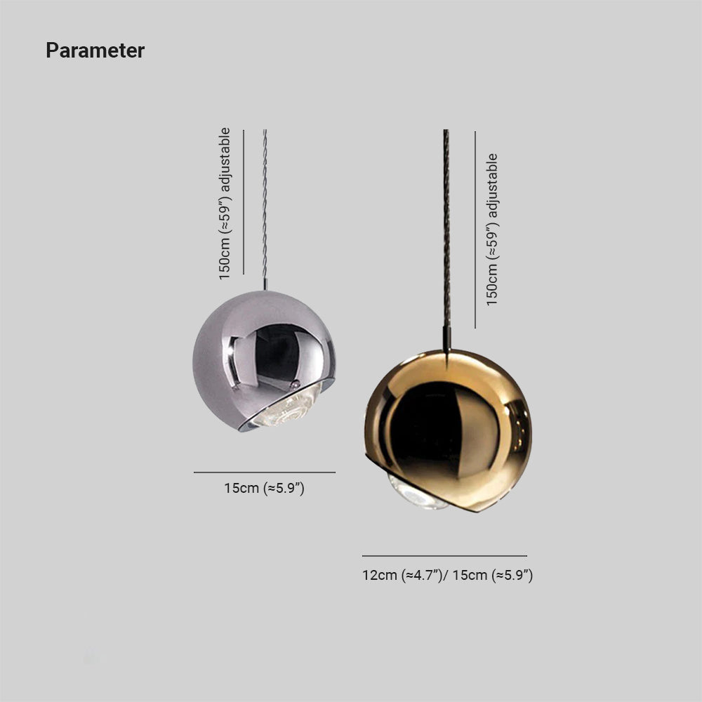 Valentina Modern Lustrous Golden Metal Ball Pendant Light - Neutralighting