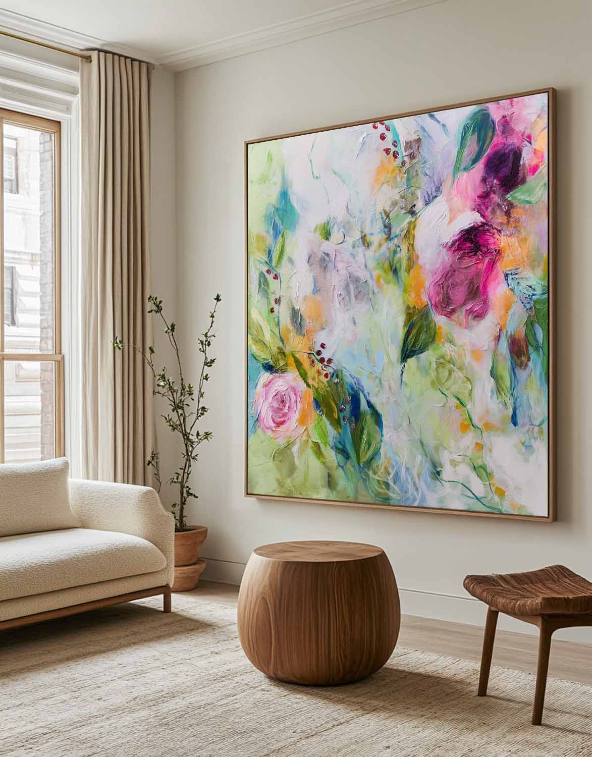 Wall Art Lyrical Abstract Floral Retro