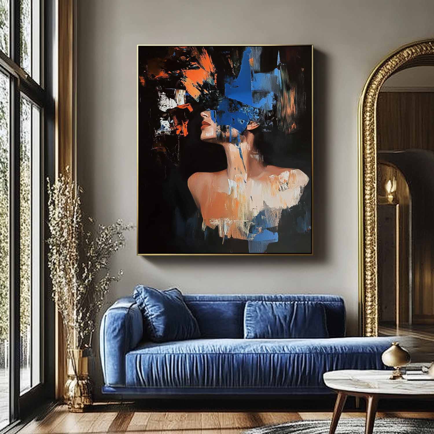 Wall Art People Elegant Modern Impasto Abstract