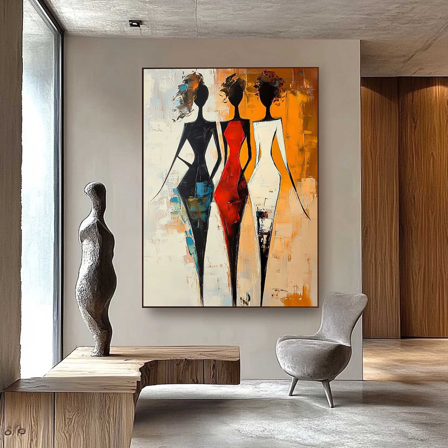 Wall Art Abstract Female Figure Silhouettes