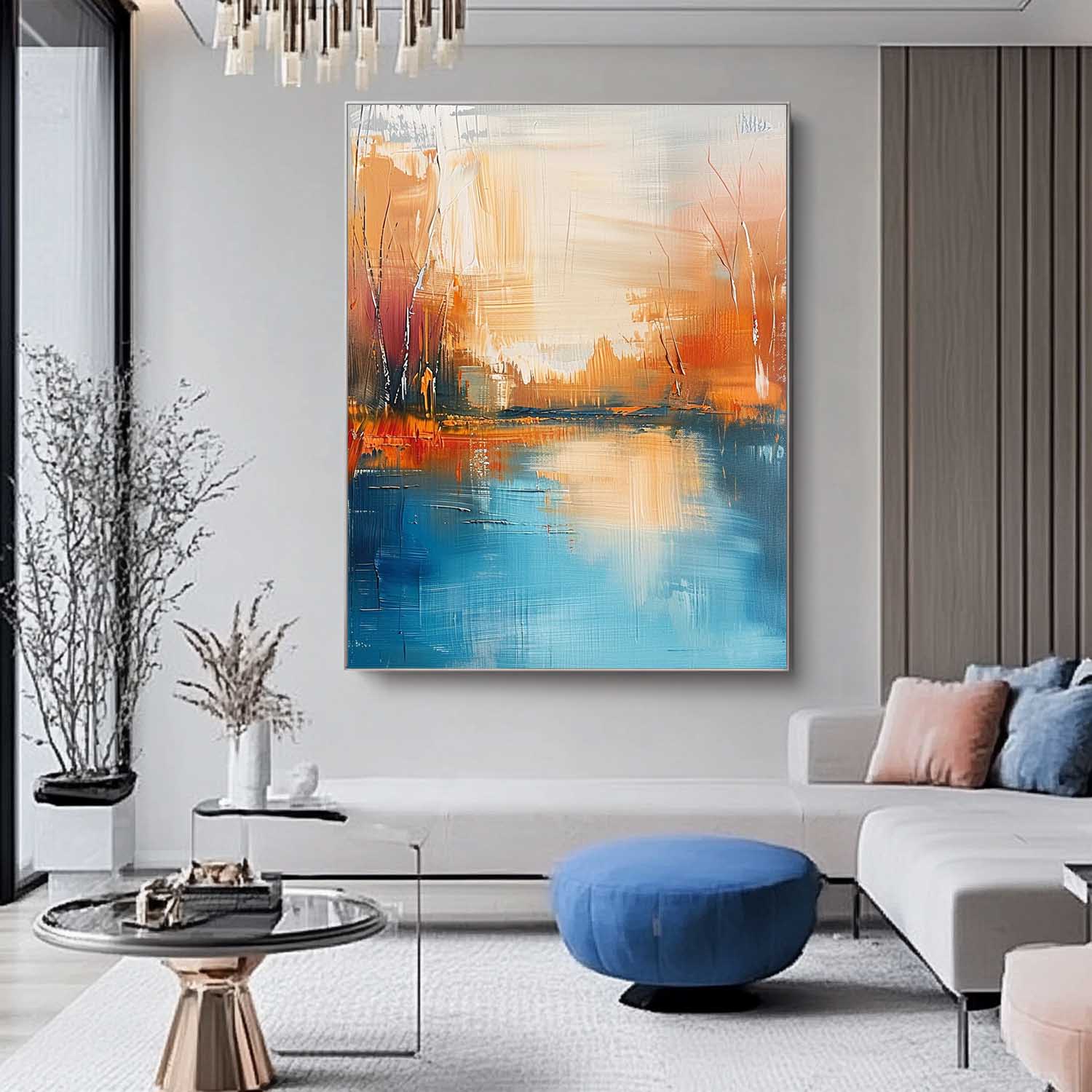 Wall Art Abstract Modern Impasto Warm Urban