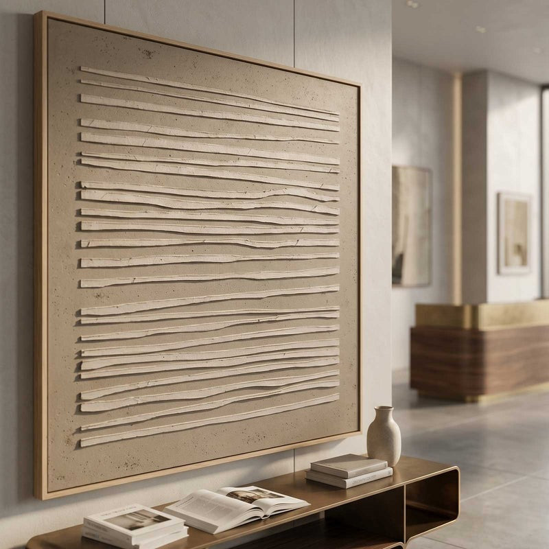 Textured Horizontal Linear Relief Painting