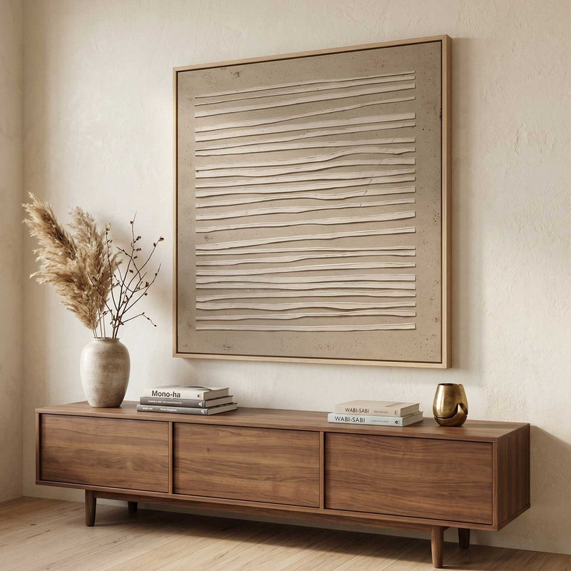 Textured Horizontal Linear Relief Painting