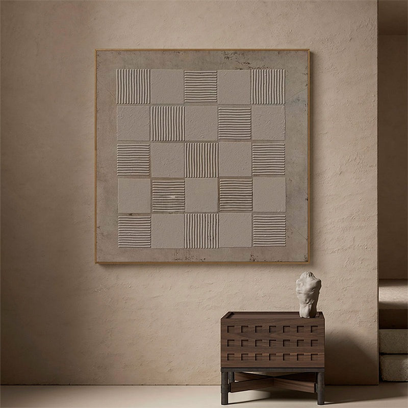 Wall Art Minimalist Grid Stripes Abstract