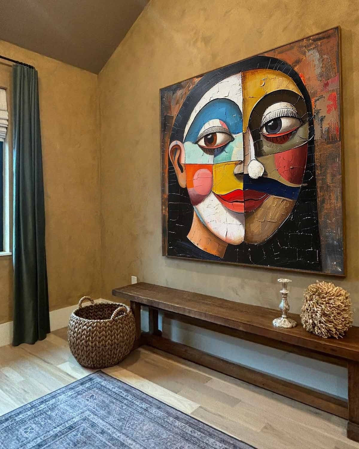 Wall Art Square Cubist Portrait Geometric