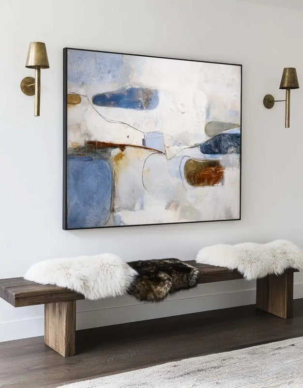 Blue Beige Abstract Painting