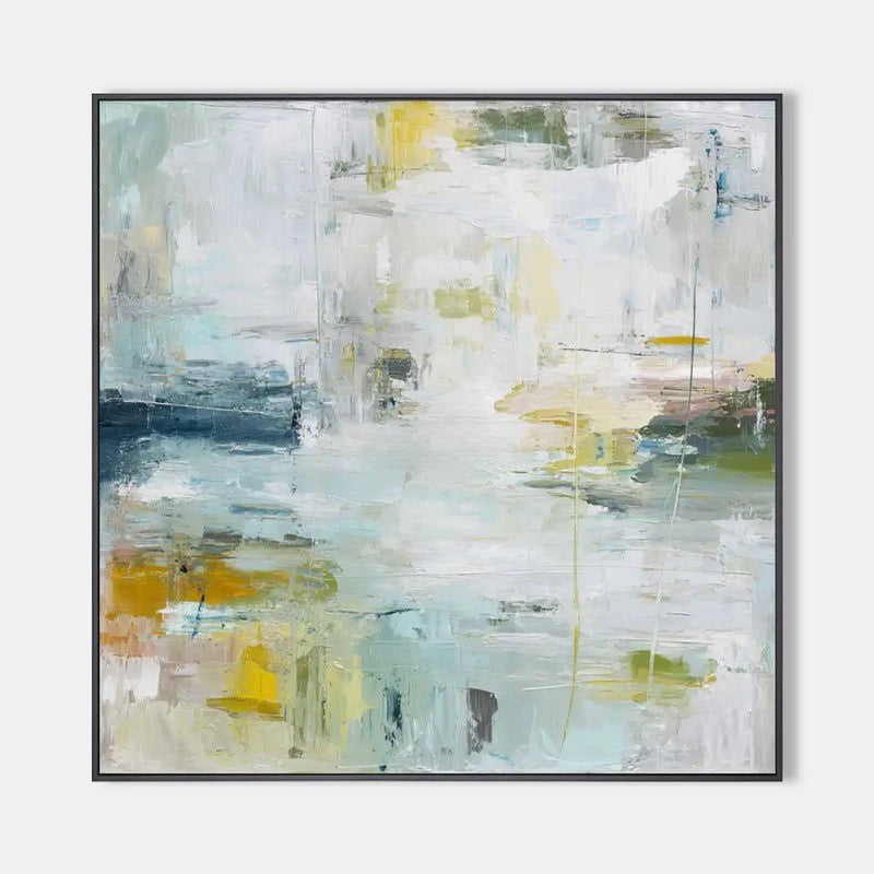 Blue Yellow Abstract Textured Painting