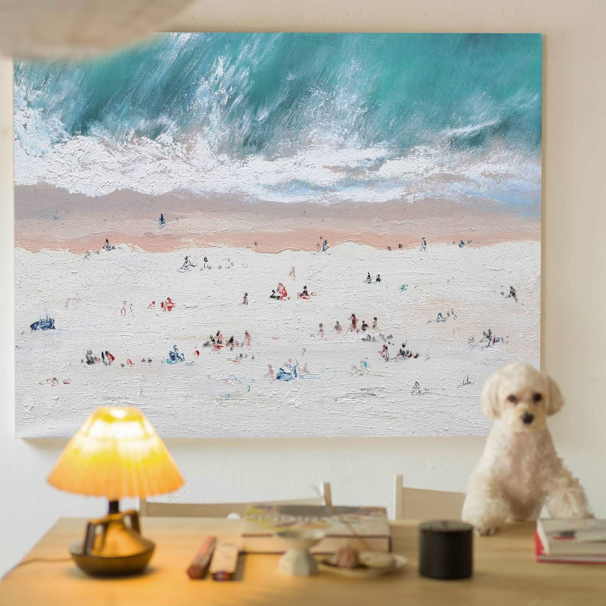 Abstract Coastal Painting ABSH57 - Neutralighting