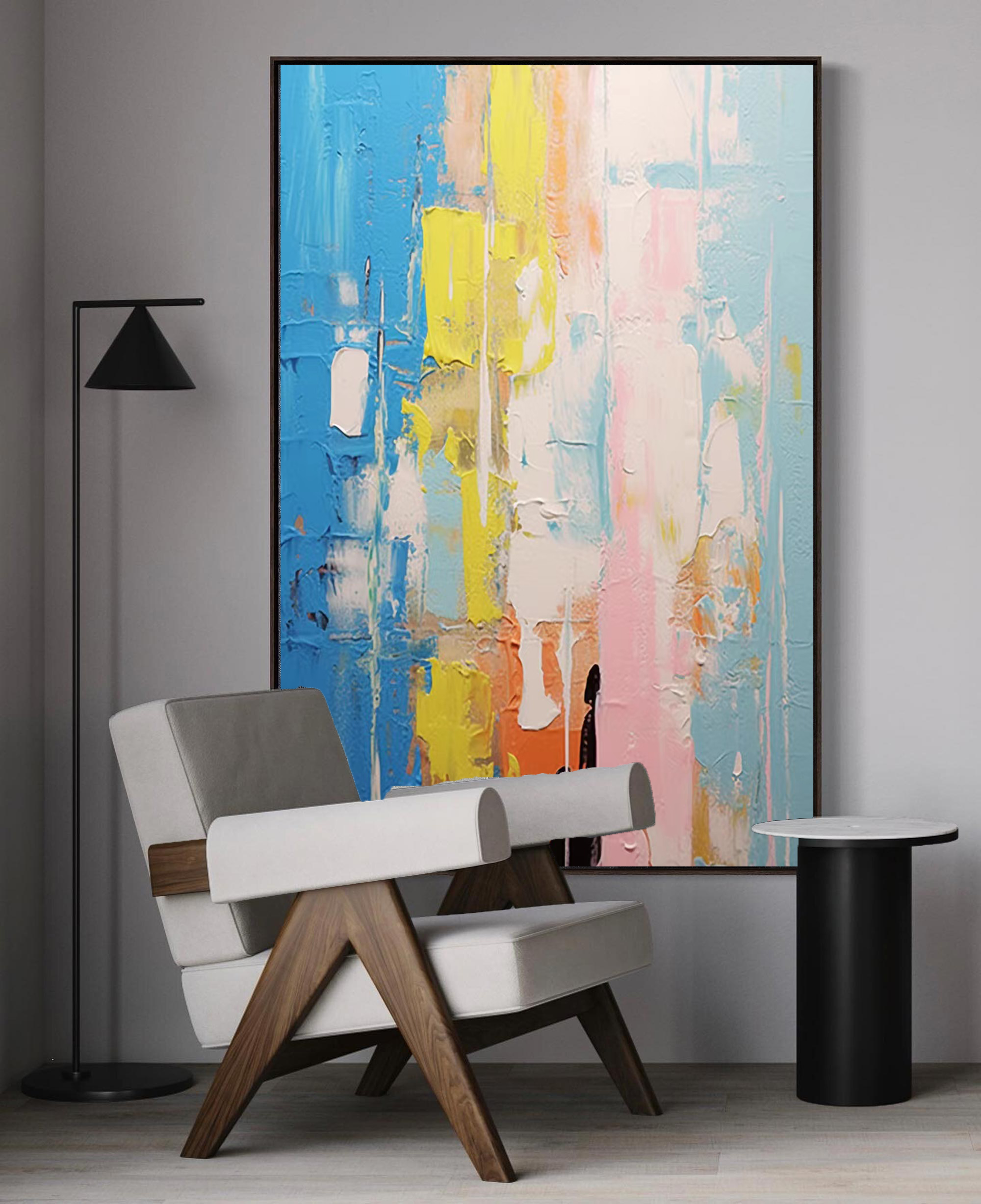 Abstract Canvas Art AB038 - Neutralighting