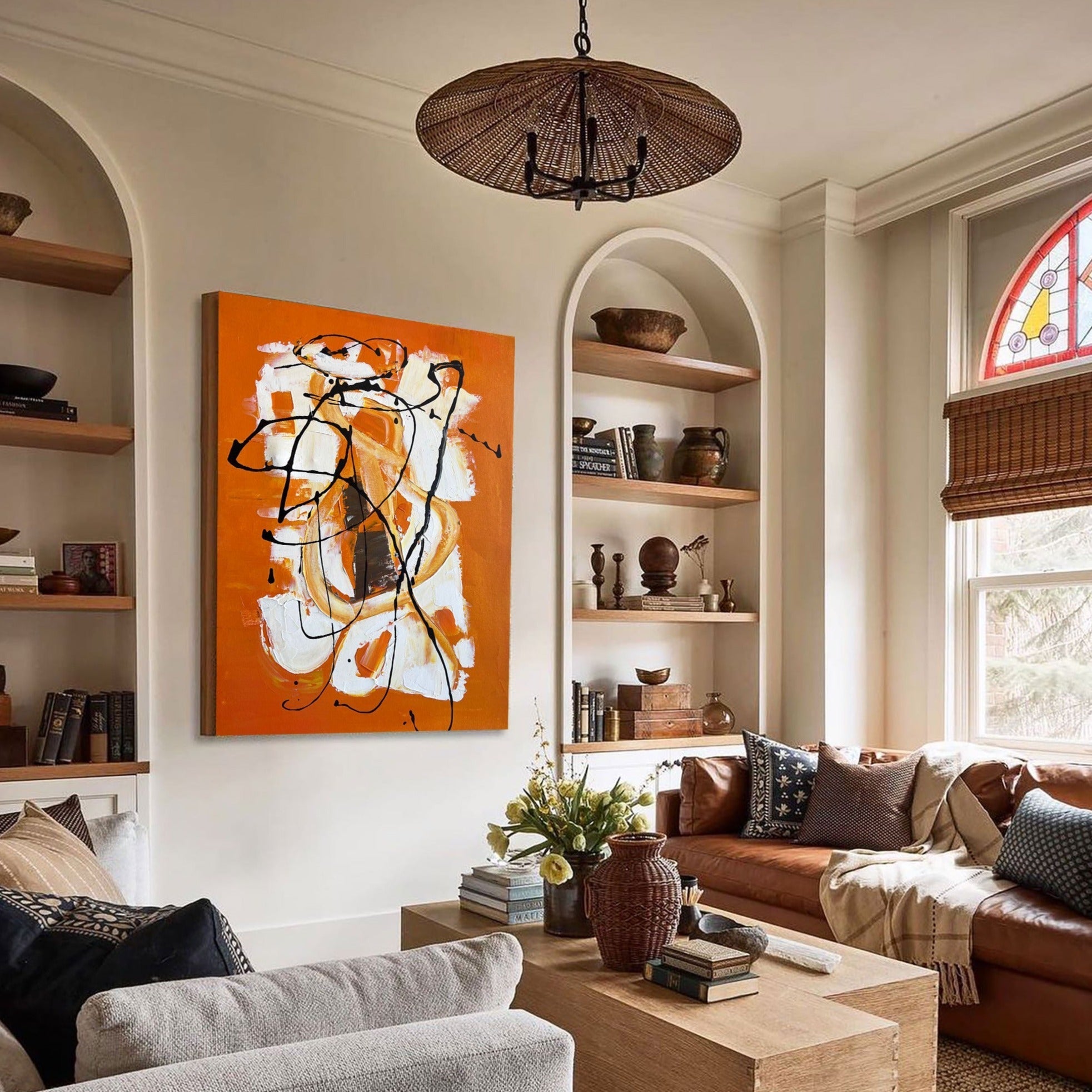 Orange Abstract Painting ABAV183 - Neutralighting