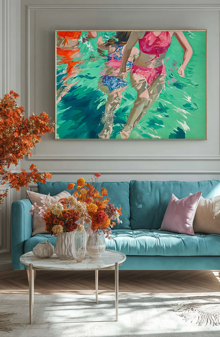 Wall Art People Fresh Joyful Pool Carefree