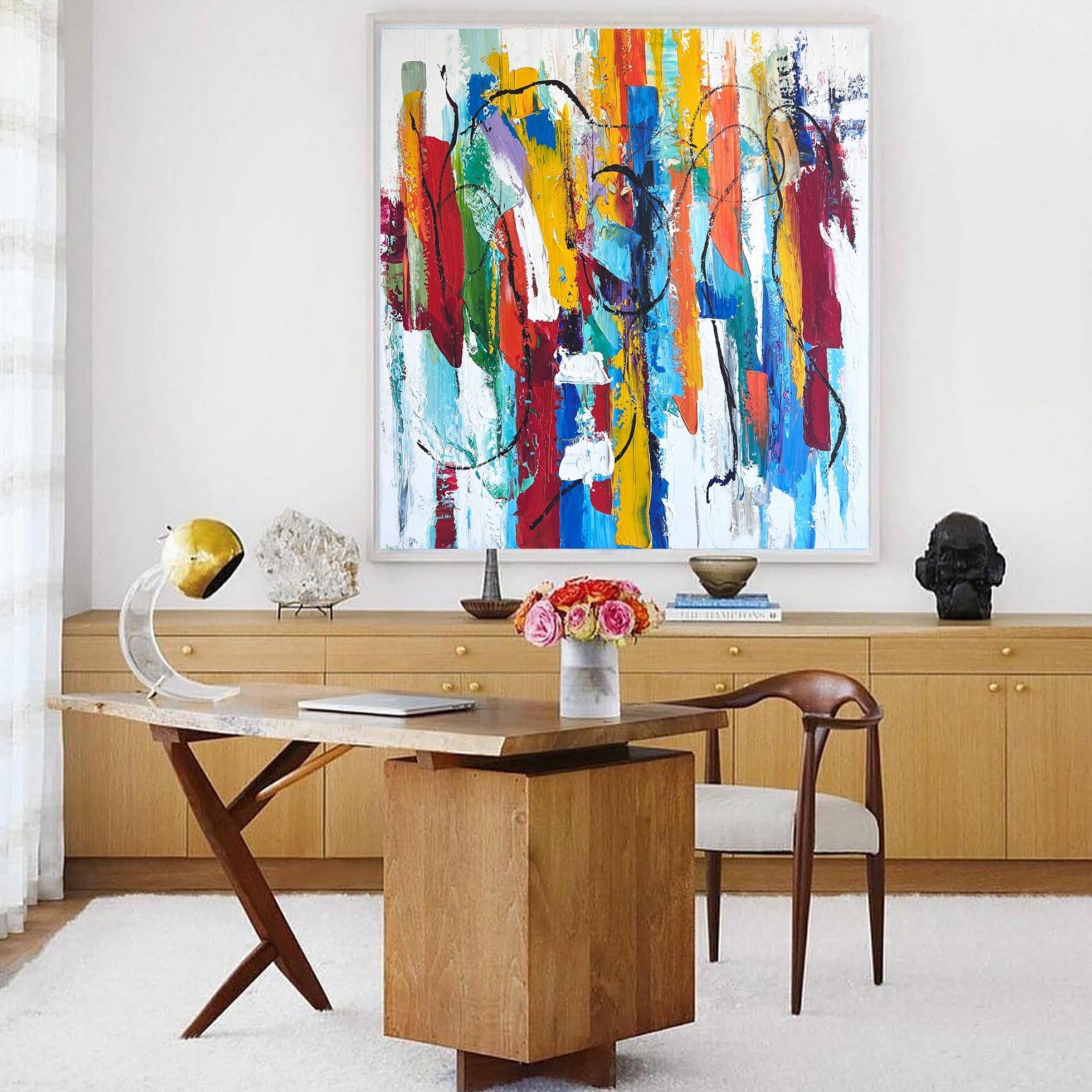 Colorful Abstract Drip Stroke Painting